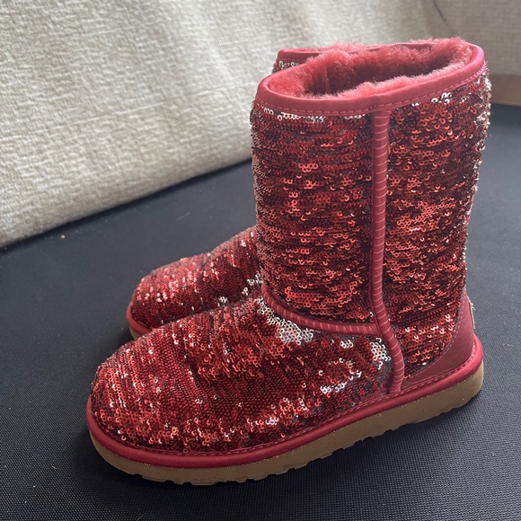 Pink/Silver Ugg Boots - Picture 2 of 4